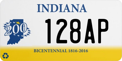 IN license plate 128AP