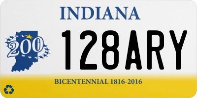 IN license plate 128ARY
