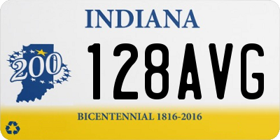 IN license plate 128AVG
