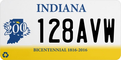 IN license plate 128AVW