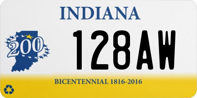 IN license plate 128AW