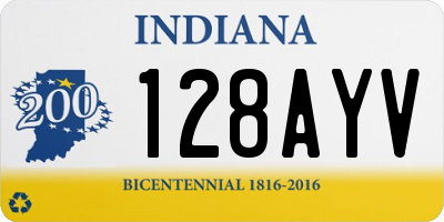 IN license plate 128AYV