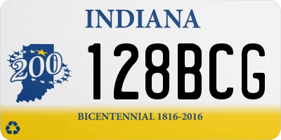 IN license plate 128BCG