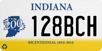 IN license plate 128BCH