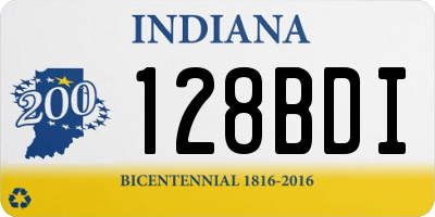 IN license plate 128BDI