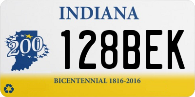 IN license plate 128BEK