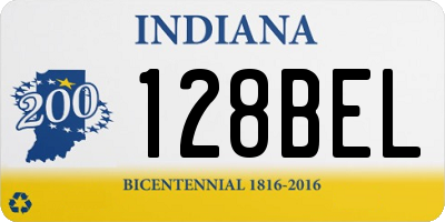 IN license plate 128BEL