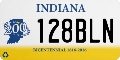 IN license plate 128BLN