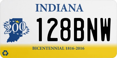 IN license plate 128BNW