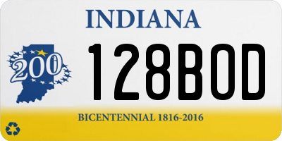 IN license plate 128BOD