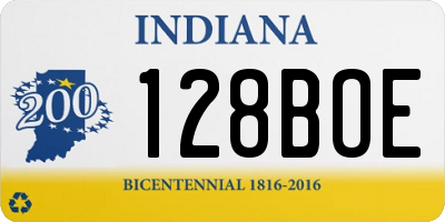 IN license plate 128BOE