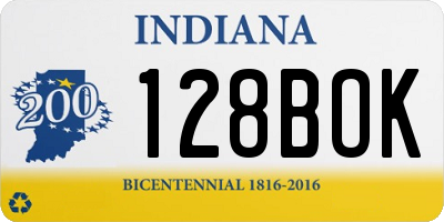 IN license plate 128BOK