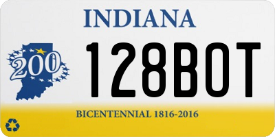 IN license plate 128BOT