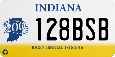 IN license plate 128BSB