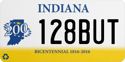 IN license plate 128BUT