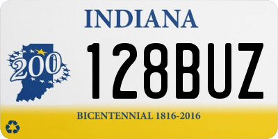 IN license plate 128BUZ