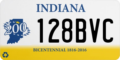 IN license plate 128BVC