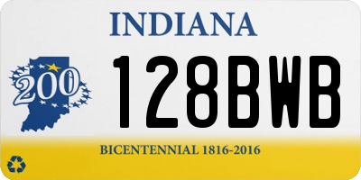 IN license plate 128BWB