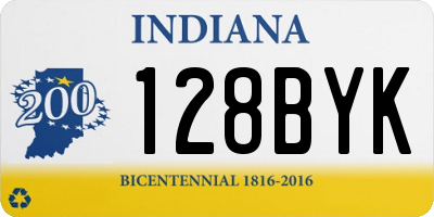 IN license plate 128BYK