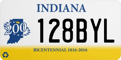 IN license plate 128BYL