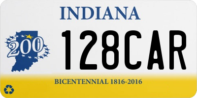 IN license plate 128CAR