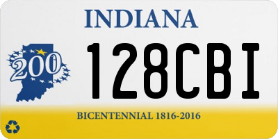 IN license plate 128CBI