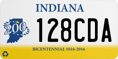 IN license plate 128CDA