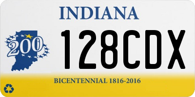 IN license plate 128CDX