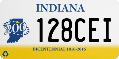 IN license plate 128CEI