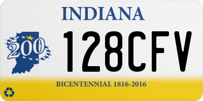 IN license plate 128CFV