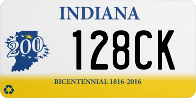 IN license plate 128CK