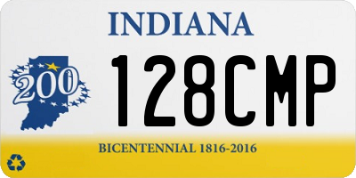 IN license plate 128CMP