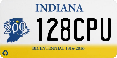 IN license plate 128CPU