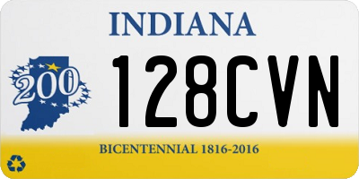 IN license plate 128CVN