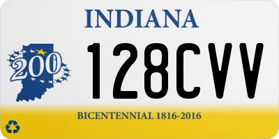 IN license plate 128CVV