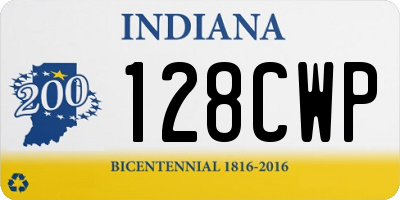 IN license plate 128CWP