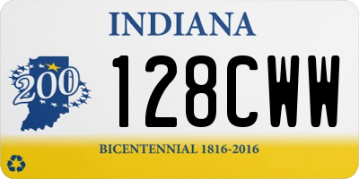 IN license plate 128CWW