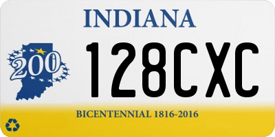 IN license plate 128CXC