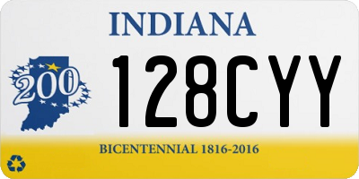 IN license plate 128CYY