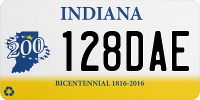 IN license plate 128DAE