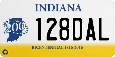IN license plate 128DAL
