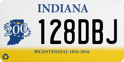 IN license plate 128DBJ