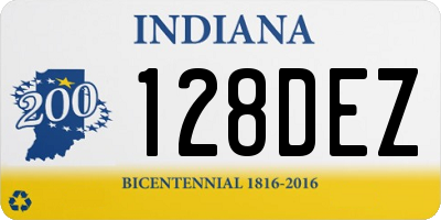 IN license plate 128DEZ