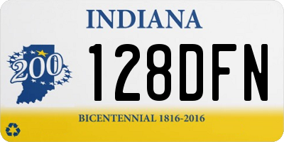 IN license plate 128DFN