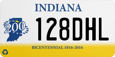 IN license plate 128DHL