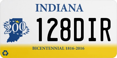 IN license plate 128DIR