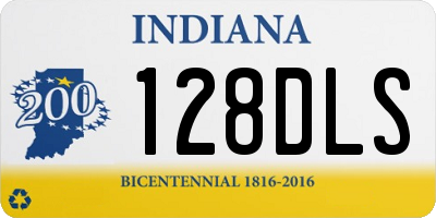 IN license plate 128DLS