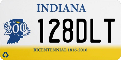 IN license plate 128DLT