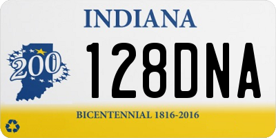 IN license plate 128DNA