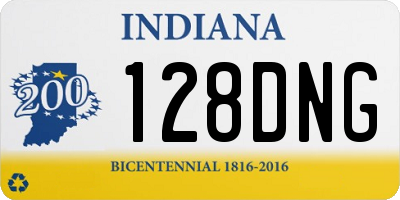 IN license plate 128DNG